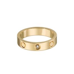 Designer ringen diamantring liefde ring verlovingsring diamanten bezaaid met titanium stalen klassieke goud- en zilveren rozen verkrijgbaar in diameter 1,5-2,1 cm geen vervaging