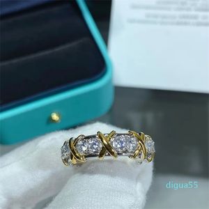 Designer ringen Mode Klassieker voor Dames Ontwerpers Gesimuleerde Diamant Wit Goud Rose Goud Kruis