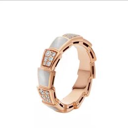 Bagues de créateurs pour femmes de luxe serpent diamant bague amoureux bague de mariage bague en or rose populaire mode classique bijoux de haute qualité avec boîte