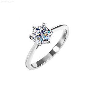 Designer -ringen voor vrouwen Sterling Sier 1CT VVS Moissanite Pass Diamond Tester Love Dochter Nail Ring Girl Engagement