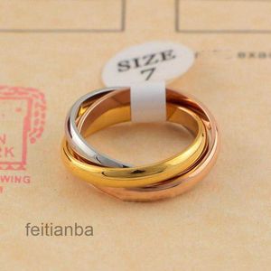 Designer Rings Luxe design sieraden Three-Ring for Men Women Parp Fashion Simple Style with Three Colors Rose Gold Rings