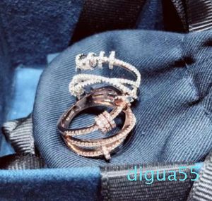 Designer ringen luxe designer ring voor vrouwen houden van ringontwerpers gesimuleerde diamant wit rosé goud trend mode goed