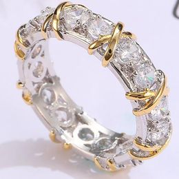 Anillos de diseñador Diseñador de anillos de lujo para mujer Hombre Oro Plata Conexión cruzada con anillo de diamantes Joyas de zirconia Envío gratis Navidad Regalo del día de San Valentín