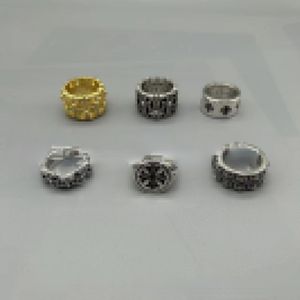 Designer ringen Nieuwe vintage do Old Ring Fashion Europese en Amerikaanse trendy mannelijke en vrouwelijke paren ingelegd met Diamond Cross Rings