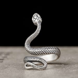 Designer ringen s pure slangvormige opening verstelbare ring punk zilveren sieraden trendy persoon garniture dagelijkse slijtage hiphop ringen