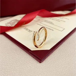 Designer Ringen Vrouw Nagel Designer Liefde voor Man Klassieke Vergulde Diamanten Ringen Mode-sieraden Trouwring Unisex Verlovingsfeest Geschenken