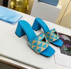 Modeontwerper slippers voor dames mode jacquard katoen echte lederen schoenen luxe show feest strand strandcasual schoenen met doos 35-43