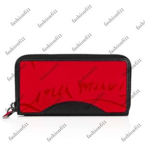 Designer Rivet Handheld European American Red Bottom Zipper sac pour hommes portefeuille Fashion Fashion Womens Carte avec boîte
