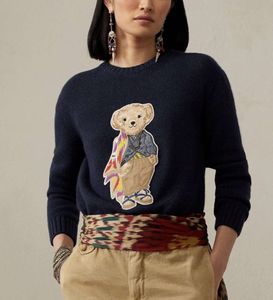 Designer RL Polo Ralp Laurens Bear Sweater Womens Winter Cartoon Pullover Fashion Fashion Knit Hoodie 2024 Nouvelles manches longues Broidered Crew Neck Shirts CNAN