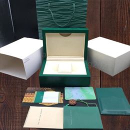 Designer Rolexables TopQuality Green Watch Boxes Original Box Papers Card Purse Gift Boxes Sac à main pour 116660 116710 116520 116613254r