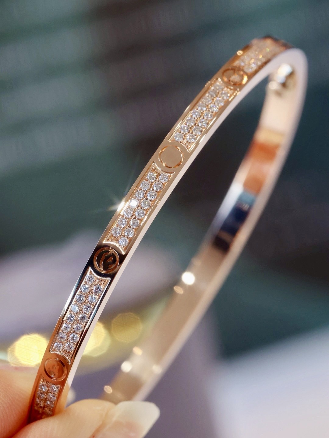 Projektant Rose Gold Thin Diamond For Women Top V-Gold Sier Bransoletka Otwarta Biżuteria ślubna z pudełkiem