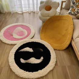 Tapis rond de styliste, épais, pour chambre à coucher, chaise d'ordinateur, salon, Table basse, tapis de sol, décor de pièce