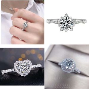 Designer Round Ring Moissanite en 100% Sier Rings for Women Men Diamond Fashion Wedding Engagement Gift With Box Top Quality S
