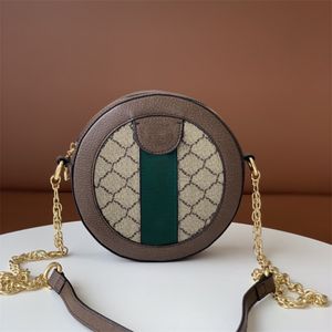 Designer rond sacs à bandoulière femme mini chaîne en cuir sacs à main femmes marque de luxe Ophidia sac à main sac à bandoulière