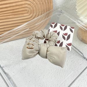 Pantalla de goma de diseño de diseñadores Bowknot Scrunchie Headbands elástica para el cabello de la marca hecha a mano Retro