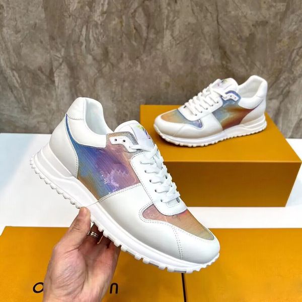 Designer s'enfuir avec des baskets pour hommes en cuir réfléchissant en cuir mélange sneaker décontracté B22 Chaussures de jogging confortable