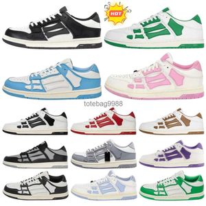 Designer Run Shoe Femme Designer Skel Top Low Bones Hi Baskets en cuir de luxe Squelette Bleu Rouge Blanc Noir Vert Gris Marron Couple Original Mens Designer Sneaker