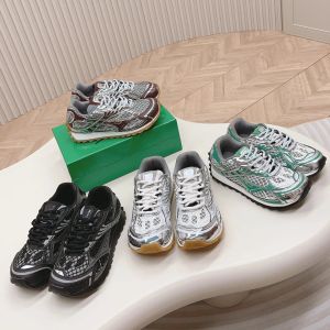Designer coureur sneaker décontracté en orbite verte verte femme mènes entraîneurs en cuir maille nylon tissu sneakers chaussures 94789 s