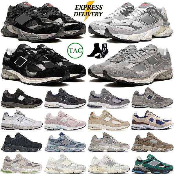 Diseñador zapatillas para hombres para hombres mujeres 9060 2002r zapatillas casuales ladrillos de madera sal marina blanca triple gris negro azul marino marina al aire libre deportes para hombres tamaño tamaño