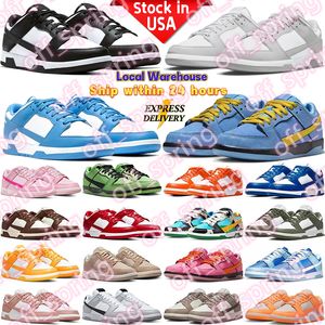 Diseñador Running Running Men Women Flat Sneakers Lows White Black Panda Argon University Red Local Warehouse Shoe Us Stocking en EE. UU.