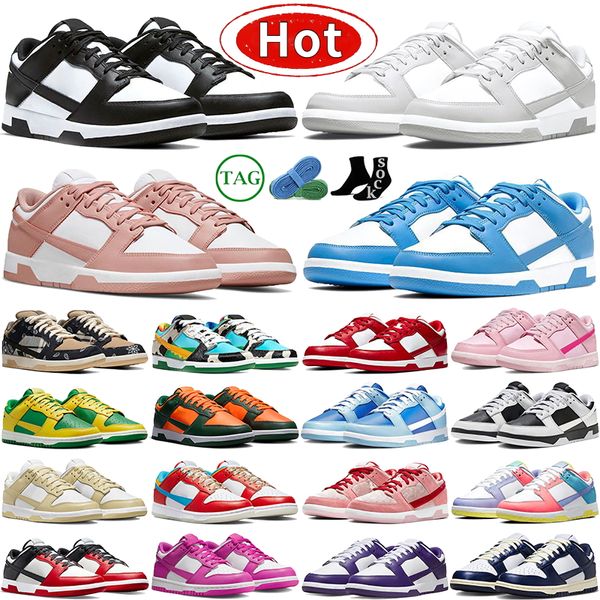 Chaussures de course de créateurs Stock aux États-Unis DHgate Entrepôt local Baskets plates basses Blanc Noir Panda Gris Brouillard Triple Rose Université Blue Coast Argon Sports Baskets pour hommes