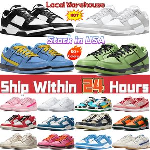 Diseñador Running Running US US Stocking Men Sneakers Lows White Black Panda Local Warehouse Triple Pink Green Glow Fucsia activa en EE. UU. Entrenadores casuales para hombres Gai 3