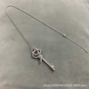 Merk 925 Silver Gold Pating Material Mode veelzijdige eenvoudige temperamentlicht luxe stenen sleutel hanger ketting