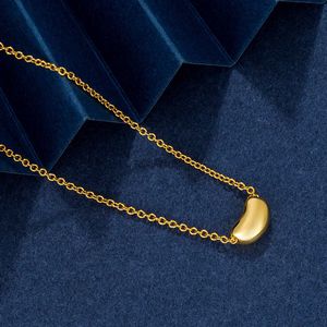 Merk van de ontwerper Gold Patating Acacia -bonen en zilveren ketting vrouwelijke netizens eenvoudige temperament veelzijdige luxe sleutelbeen keten L46G