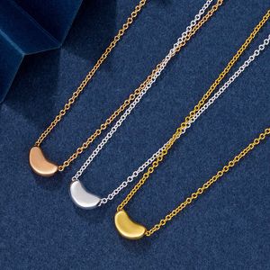Merk van de ontwerper Gold Plating Acacia -bonen en zilveren ketting vrouwelijke netizens eenvoudige temperament veelzijdige luxe sleutelbeen ketting