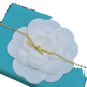 Het merk Gold Ploating Knot Knotketting van designer met diamantlicht met diamantlicht luxe en minimalistische kraagketen R7M7