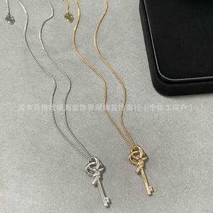 Merk Knoop Knot Ketting Dames Set Mini Key Pendant Trendy Instagram Fashionable Small and Luxury Collarbone Chain