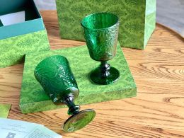 TROPISCHE REGROOP REGROOP REGROOT RETRO RETRO HOOG GLAS, JADE HOOG HOOG RODE WINE Glas, Juice Green Glass Giftbox, 2 stuks, 2 stuks