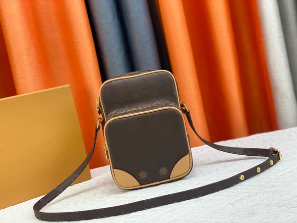 Bolso de prensa de cuero amarillo que cambia de color de alta calidad del diseñador, bolso de la cámara, bolso de hombro para hombres y mujeres, bandolera, billetera