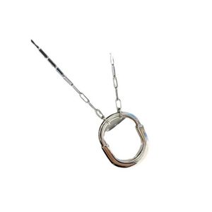 Designer's High Version Gold Compating Brand U-vormige slotketting voor vrouwen 18k Niche Lock Series Kleine Half Diamond kleurscheiding Hanger Collarbone Chain WJLT