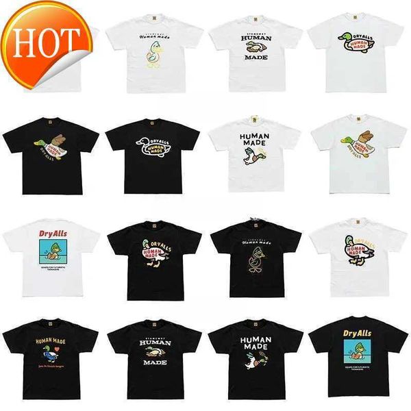 Designer S Human Made T-Shirts Cartoon Pictures Round Coun Tees Tops Mens and Women Summer High Street Trend T-shirt Sweathirt