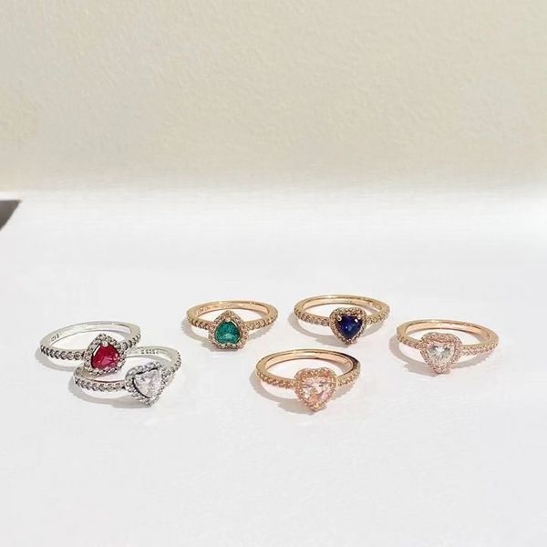 Bague pour femme en forme d'amour du créateur : luxe léger, haute apparence, beau diamant coloré, classique permanent, cadeau intemporel pour petite amie.