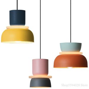 Lampes suspendues Lustre du concepteur Lampes suspendues Halo modernes simples Loft nordique Lustres Makaron Lamparas Lampes d'éclairage