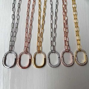 De nieuwe merk Lock -serie Kai Yun Lock Sterling Silver 18K Rose Gold Half Diamond Volledige Buckle High Grade ketting