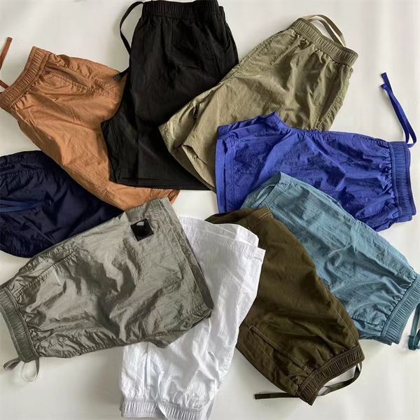 Nuevos pantalones cortos clásicos de diseñador para hombre, informales, sueltos, de secado rápido, nailon metálico, pantalones cortos de 5 minutos, marca de moda