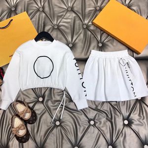 Nouveau costume de vêtements de luxe de mode de concepteur T-shirt en coton pour filles deux pièces robe à manches à bulles pour enfants de marque supérieure T-shirt costume vêtements de bébé noir et blanc