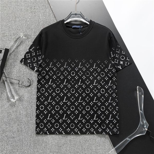 T-shirt pour hommes de nouveau design à la mode décontracté 100% coton anti-rides coupe slim lettre motif fleur couple chemise noir et blanc taille asiatique m-3xl