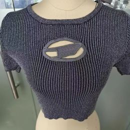 Het nieuwe sportshirt van de ontwerper Top dames gebreide t-shirt letterlabel mode dames mouwloze gebreide trui