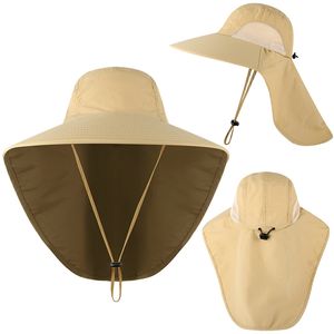Sombrero de pesca impermeable y resistente a los rayos de secado de diseñador, protector de cuello, protección solar y sombrero de Sunshade, sombrero de pescador de pastizales del desierto de la jungla al aire libre.