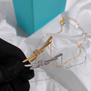SEIKO -editie van de ontwerper Sterling Silver Brand Classic Diamond Knot ketting voor dames licht luxe minimalistisch en veelzijdig ontwerp