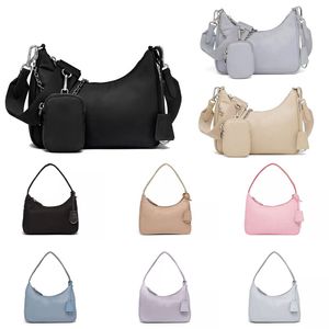 Designer Sale 3 Piece Re-Edition Hobo Sac à bandoulière Homme Femme 2000 Sac à main à bandoulière 2005 Sacs à main en cuir de mode de luxe Noir Rose totes Sacs en nylon