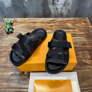 Sandalias de diseñador para hombre Honolulu Mule cuero plataforma zapatilla lona y nailon Honolulus sandalias planas suela de goma tamaño 36-45