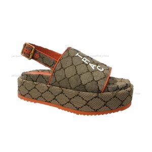 Designer sandaal voor vrouw zomerplatform hiel borduur canvas gladiator sandalen slingback dikke bodem dames sandles enkelband