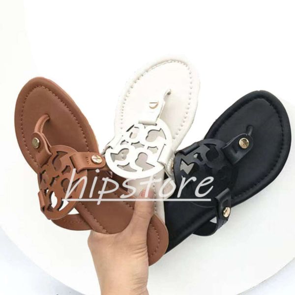 Designer Sandal Miller Fashion Women's Tazz Sandals en cuir Plat Summer Summer Plack Slippers Pink Brown White Casual Shoes Taille 34-42 A5212