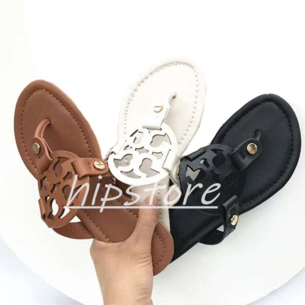 Designer Sandal Miller Fashion Women's Tazz Sandals en cuir Plat Summer Summer Beach Slippers Pink Brown White Casual Shoes Taille 34-42 AAAAAA