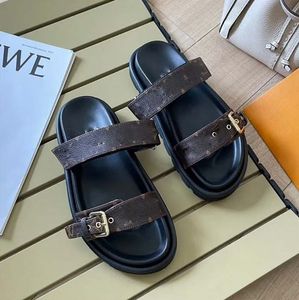 designer sandaal slides schoen dik platform sandale bodem zomer platte schoenen casual strandsandalen lederen sandalen hoge kwaliteit luxe Sliders luxe sandaal